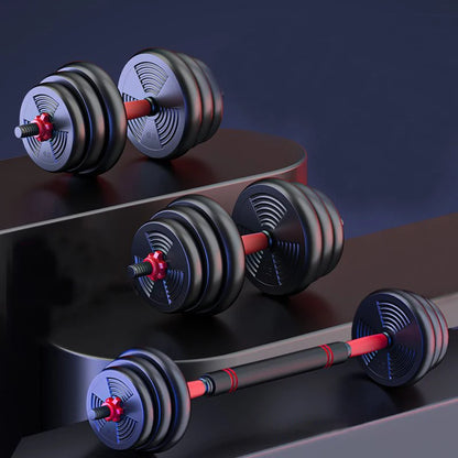 Adjustable Dumbbell-to-Barbell Set