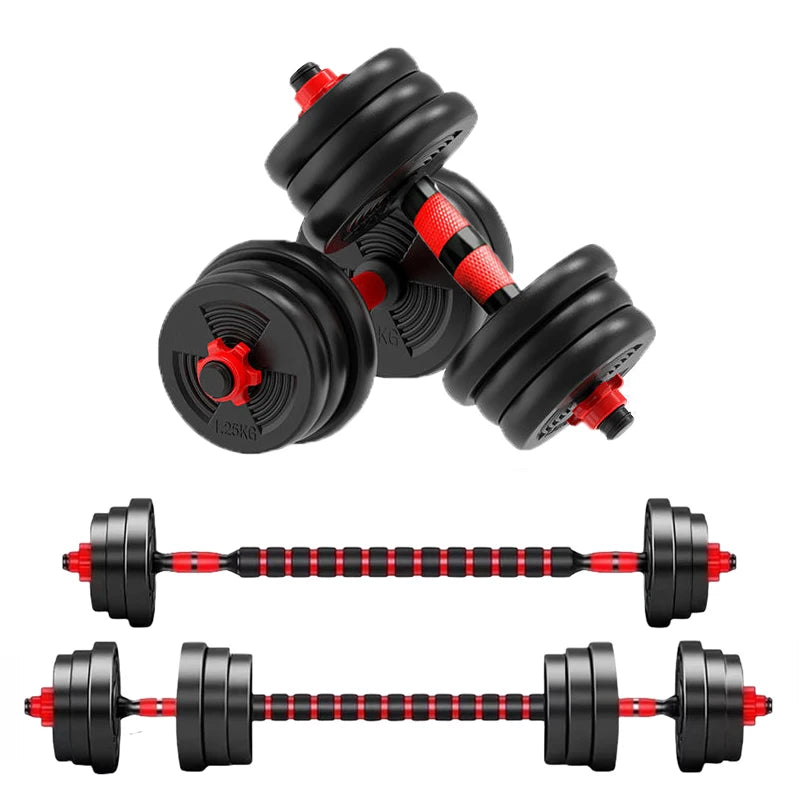 Adjustable Dumbbell-to-Barbell Set
