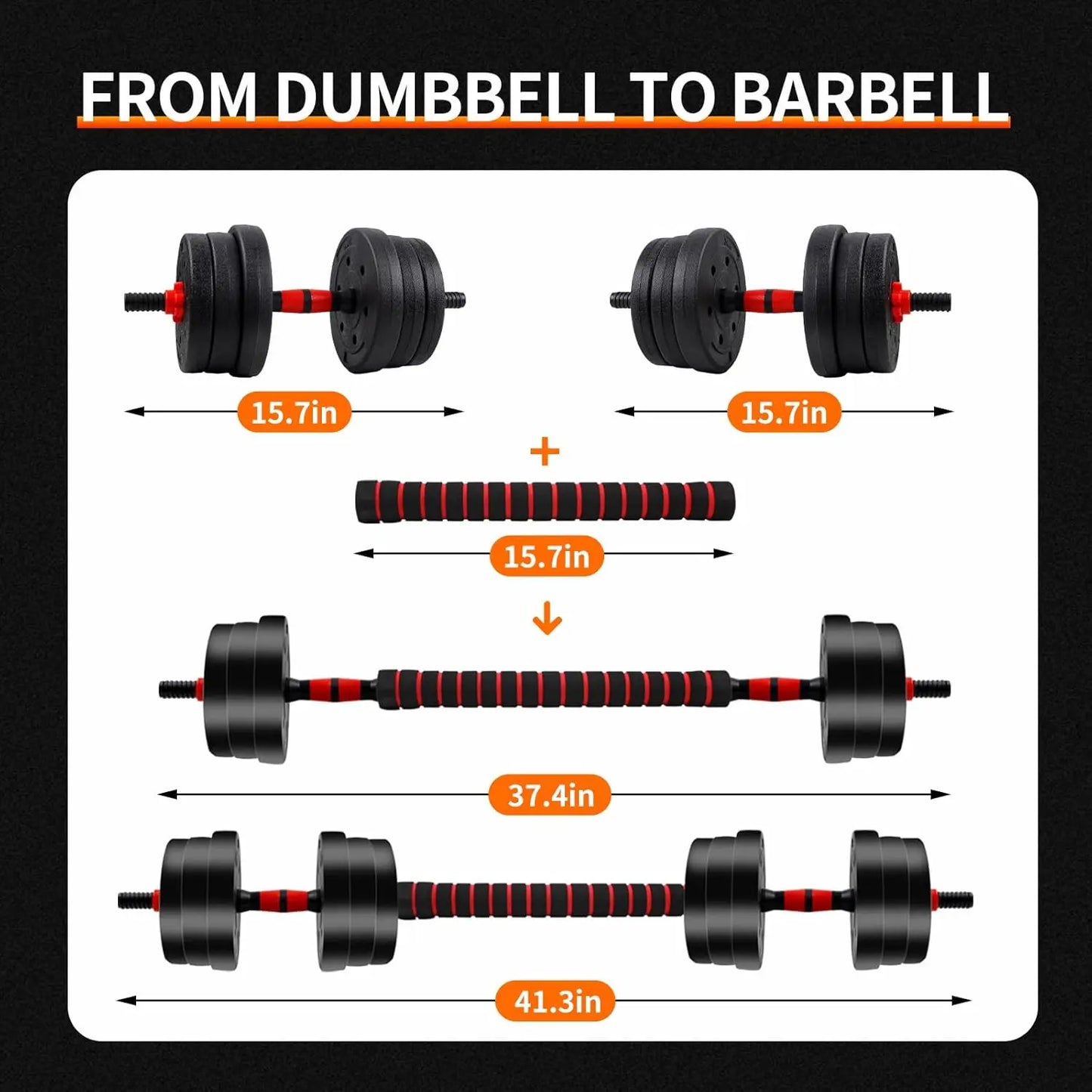 Adjustable Dumbbell-to-Barbell Set